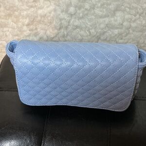 Charming Charlie Light Blue Quilted Crossbody Bag